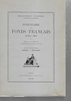 Imagen del vendedor de Inventaire du fonds franais Aprs 1800 a la venta por Librairie Seigneur