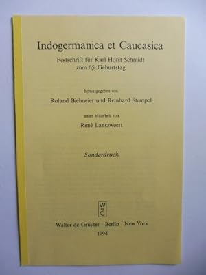 Imagen del vendedor de Aus Indogermanica et Caucasia - Festschrift fr Karl Horst Schmidt zum 65. Geburtstag - Etyma Graeca (35) 1 + AUTOGRAPH *. a la venta por Antiquariat am Ungererbad-Wilfrid Robin