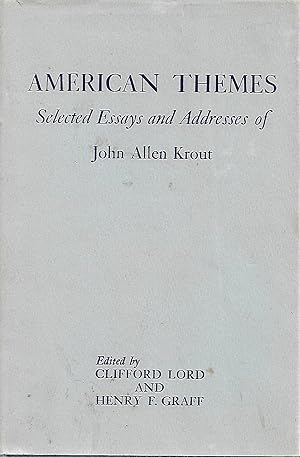 Imagen del vendedor de American Themes: Selected Essays and Addresses a la venta por Cher Bibler