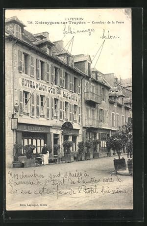 Carte postale Entraygues-sur-Truyére, Carrefour de la Poste