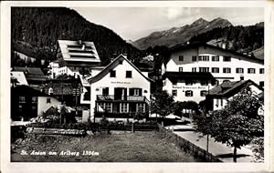 Bild des Verkufers fr Ansichtskarte / Postkarte Sankt Anton am Arlberg Tirol sterreich, Blick auf den Ort, Gasthof schwarzer Peter zum Verkauf von akpool GmbH
