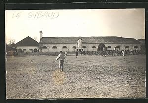 Carte postale Le Gibaud, Züchter treibt seine chevauxherde zusammen