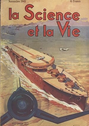 La science et la vie N° 303. Couverture en couleurs : Porte-avions. Novembre 1942.