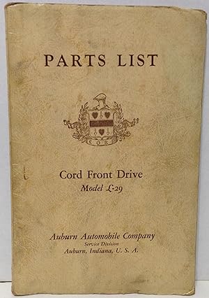 Cord (automobile) Front Drive Model L-29 parts list