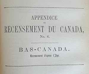 RECENSEMENT DES CANADAS EN 1851-1852
