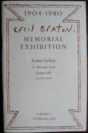 Imagen del vendedor de Cecil Beaton 1904-1980: [catalogue of a] memorial exhibition. Parkin Gallery . . . 19 January to 18 February 1983; Poole Arts Centre . . . 23 February to 23 March 1983. [With an introduction by Richard Buckle and a "Homage to Beaton" by Sir Roy Strong] a la venta por James Fergusson Books & Manuscripts