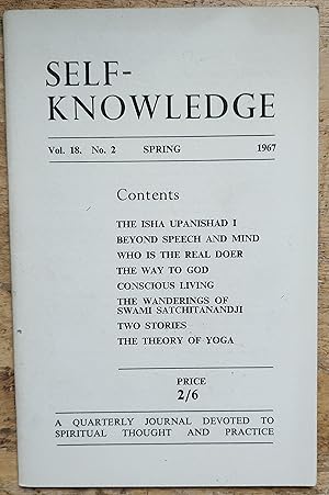 Immagine del venditore per Self-Knowledge A Quarterly Journal Devoted to Spiritual Thought and Practice Spring 1967 Vol.18 No.2 venduto da Shore Books