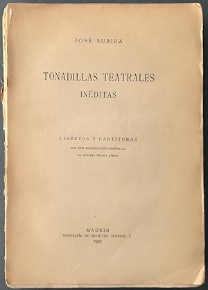 Tonadillas teatrales inéditas