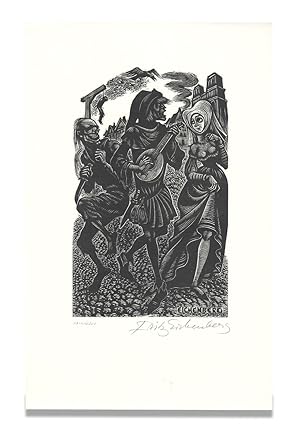 [Original Fritz Eichenberg Wood Engraving for The Lyrical Poems of Francois Villon; separately is...
