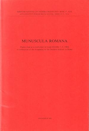 Immagine del venditore per Munuscula Romana. Papers read at a conference in Lund (October 1-2, 1988) in celebration of the re-opening of the Swedish Institute in Rome. venduto da Centralantikvariatet