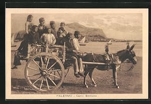 Immagine del venditore per Cartolina Palermo, Carro Siciliano, Italiener mit Eselgespann venduto da Bartko-Reher