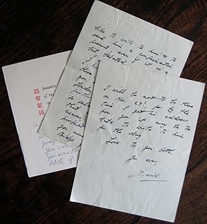 Autograph letter to Edward Morrison, 1964, about his son's confirmation