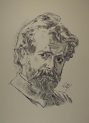 Bild des Verkufers fr Lithographie Portrait "Emil Gtt", rechts unten im Stein signiert, unterhalb mit dem Trockenstempel des "Verein fr Original-Radierung Karlsruhe" 1926, 60 x 47 cm (Blattgr.) zum Verkauf von Antiquariat Johannes Mller