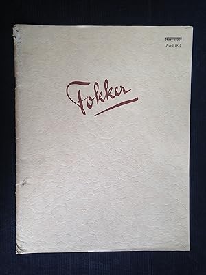 Catalogus Fokker, April 1933