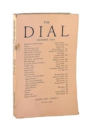 The Dial, December 1922, Volume LXXI Number 6 [containing the poem "When Fresh, it was Sweet" by ...
