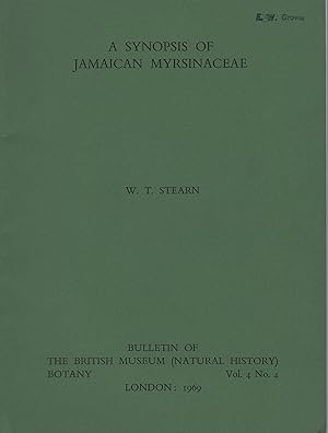 Seller image for A Synopsis of the Jamaican Myrsinaceae. (Eric Groves' copy) for sale by Mike Park Ltd