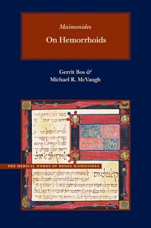 Imagen del vendedor de Maimonides : On Hemorrhoids a la venta por GreatBookPrices