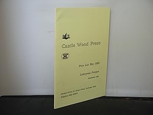 Castle Wood Press Letterpress Printers Price List May 1993