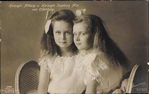 Ansichtskarte / Postkarte Herzogin Altburg und Ingeborg Alix von Oldenburg, Portrait - Verlag: Li...