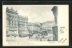 Ansichtskarte Budapest, Marktstände auf dem Gisellaplatz
