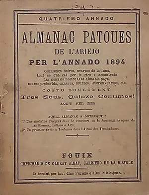 ALMANAC PATOUES de l'ARIEJO per l'annado 1894