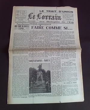 Le trait d'union des réfugiés de l'Est - Le lorrain - N°55 7 Mars 1942