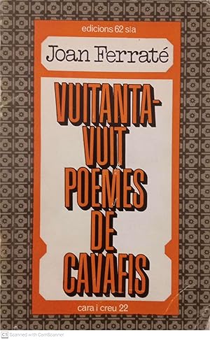 Imagen del vendedor de Vuitanta-vuit poemes de Cavafis a la venta por Llibres Capra