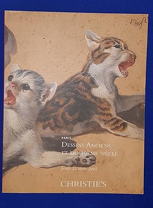 Bild des Verkufers fr Dessins Anciens et du 19me Sicle. [ Christie's Paris, auction catalogue, sale date: 22 Mars 2007 ]. zum Verkauf von Wykeham Books