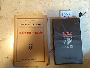 CONTRA ESTO Y AQUELLO (VOL VIII de las obras de UNAMUNO) + DIARIO ÍNTIMO [2 libros]