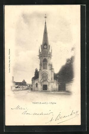 Carte postale Vigny, L`Église, vue de l'Église