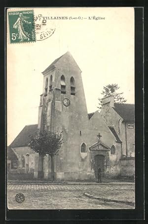 Carte postale Villaines, L`Église, vue de l'Église