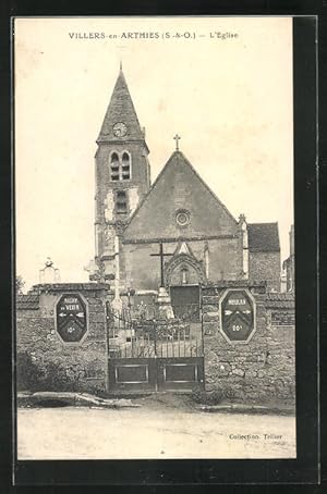 Carte postale Villers-en-Arthies, L`Église, vue de l'Église