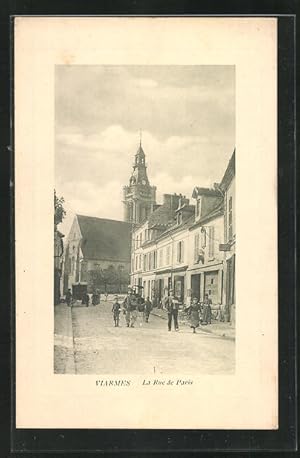 Carte postale Viarmes, La Rue de Paris, vue de la rue avec Kirchblick