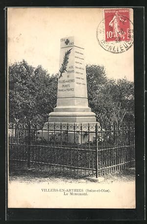 Carte postale Villers-en-Arthies, Le Monument, le Monument aux Morts