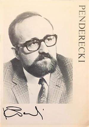 Immagine del venditore per Krzysztof Penderecki: Index of his works appearing in the catalogue of B. Schott's Shne, Mainz venduto da Alplaus Books
