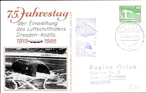 Bild des Verkäufers für Ansichtskarte / Postkarte Dresden Nordwest Kaditz, 75 Jahrestag der Einweihung des Luftschiffhafens 1988 zum Verkauf von akpool GmbH