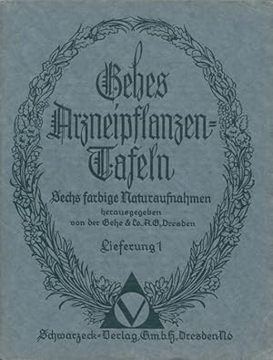 Bild des Verkufers fr Gehes Arzneipflanzen-Tafeln. Lieferung 1. Sechs farbige Naturaufnahmen [in einer Mappe]. zum Verkauf von Tills Bcherwege (U. Saile-Haedicke)