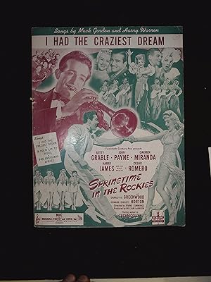 Imagen del vendedor de Springtime in the Rockies Sheet Music 1942 Betty Grable, John Payne a la venta por AcornBooksNH