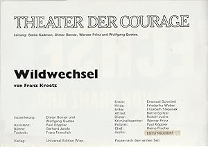 Seller image for Programmheft Franz Kroetz WILDWECHSEL Premiere 28.Mai 1972 Spielzeit 1971 / 72 for sale by Programmhefte24 Schauspiel und Musiktheater der letzten 150 Jahre