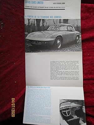 Imagen del vendedor de LOTUS ELAN S2 - UNE PUBLICIT a la venta por LA FRANCE GALANTE