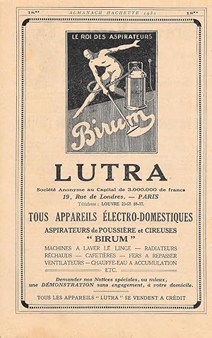 Bild des Verkufers fr Birun le roi des aspirateurs. Soc. Lutra. Pubblicita 1930 zum Verkauf von libreria biblos