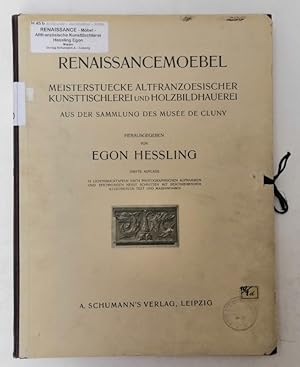 Image du vendeur pour Renaissancembel. Meisterstcke altfranzsischer Kunsttischlerei und Holzbildhauereiaus der Sammlung Muse de Cluny. 72 Lichtdrucktafeln nach photographischen Aufnahmen und Zeichnungen nebst Schnitten mit beschreibendem [.] mis en vente par Der Buchfreund