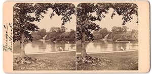 Stereo-Fotografie Fotograf unbekannt, Ansicht Bruxelles, Le Lac au Bois de la Gambre