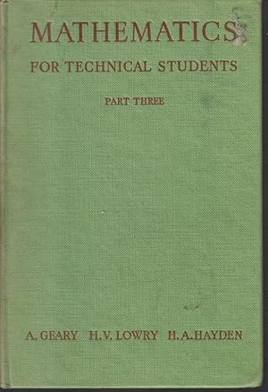 Mathematics for Technical Students, Part Three