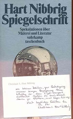 Seller image for Spiegelschrift. Spekulationen ber Malerei und Literatur. Suhrkamp Taschenbuch 1464. for sale by Fundus-Online GbR Borkert Schwarz Zerfa