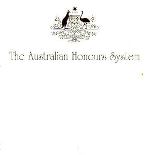 Seller image for THE AUSTRALIAN HONOURS SYSTEM for sale by Jean-Louis Boglio Maritime Books