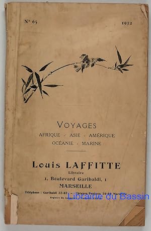 Bild des Verkufers fr Catalogue n65 Voyages Afrique Asie Amrique Ocanie Marine zum Verkauf von Librairie du Bassin