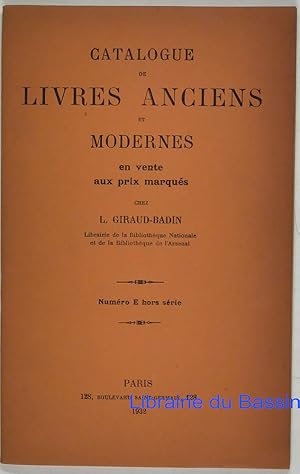 Catalogue de livres anciens et modernes