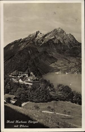 Ansichtskarte / Postkarte Fürigen Stansstad Kanton Nidwalden, Hotel Kurhaus Fürigen mit Pilatus