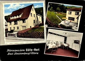 Bild des Verkufers fr Ansichtskarte / Postkarte Bad Lauterberg im Harz, Kurpension Clle Hort, Innen und Auen zum Verkauf von akpool GmbH